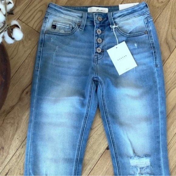 KanCan Mid Rise Button Fly Bootcut Flare Light Wash Jeans Women’s Sizes NWT - Picture 10 of 14